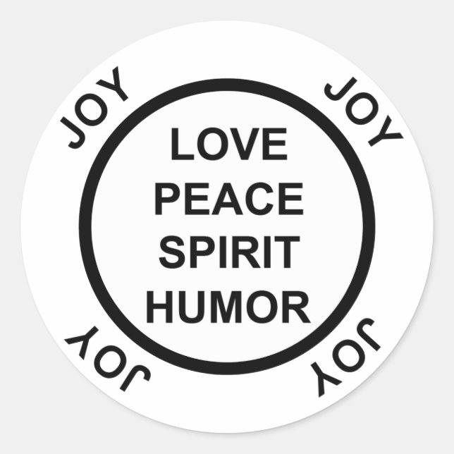 Amour, Paix, Esprit, Humour, Joie - Stickers (Devant)