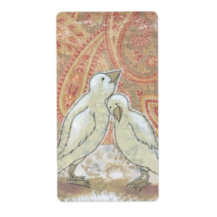 Amour parfait lunatique d'art d'oiseau de couples