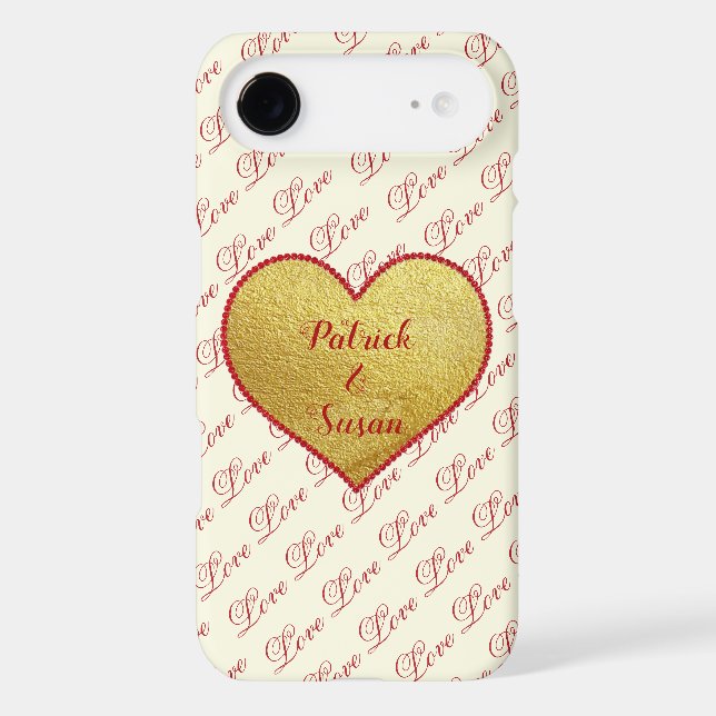 Amour Personnalisé Chic Romantique Coeur Rouge Scr (Verso)
