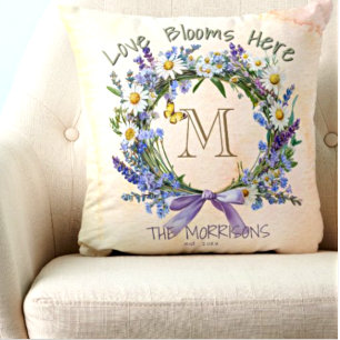 Amour Personnalisé Fleurit Ici Oreiller Floral Jeu