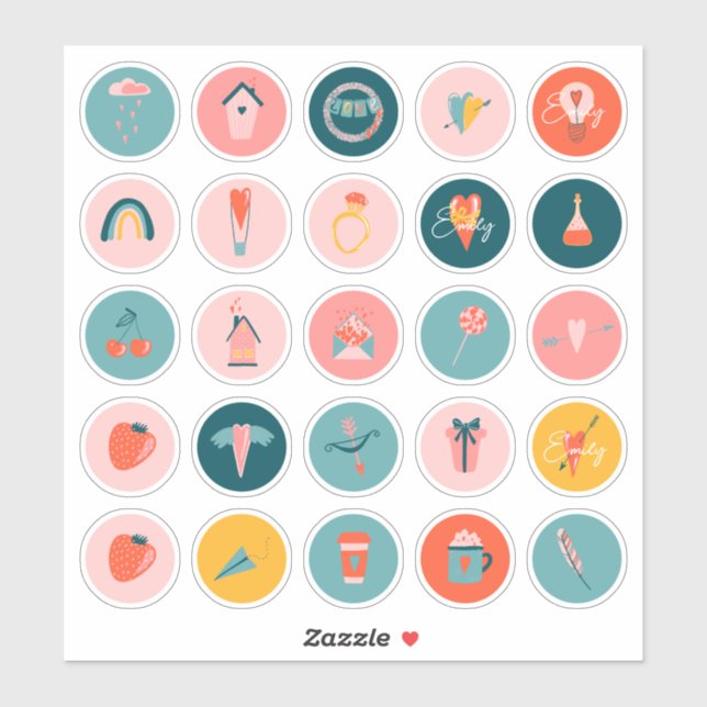 Amour personnalisé mignon Autocollant en vinyle co (Feuille)