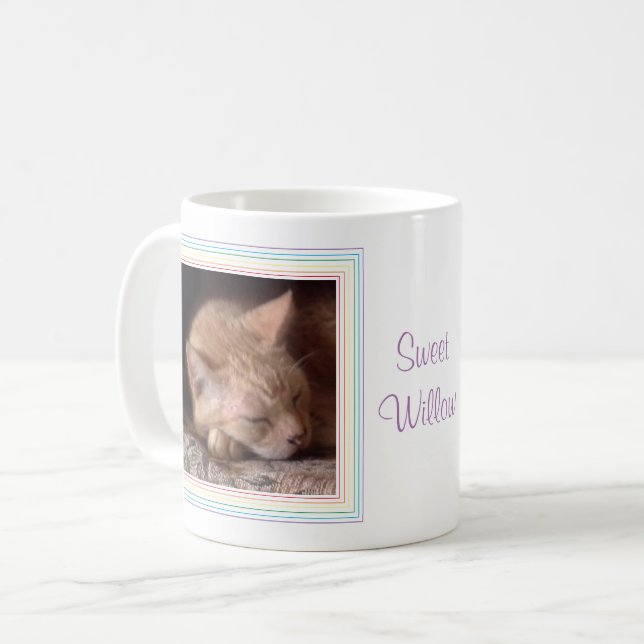 AMOUR PET Mug blanc + Texte / Arc-en-ciel (Devant gauche)