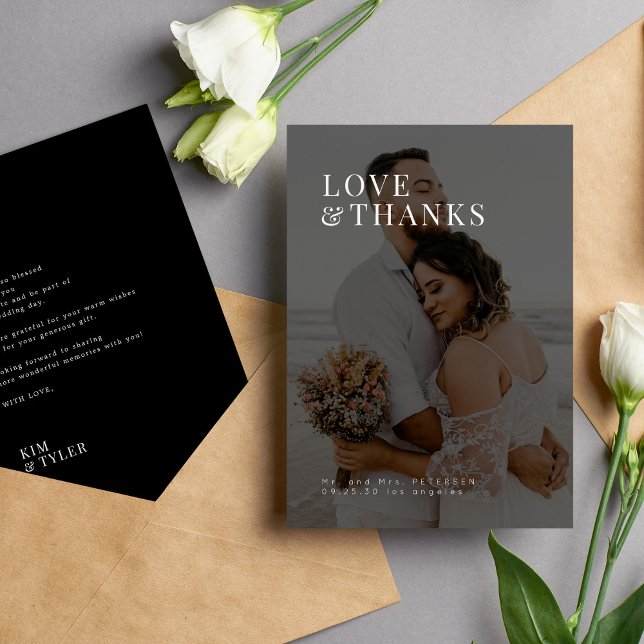 Amour photo et merci mariage de typographie modern (Créateur téléchargé)