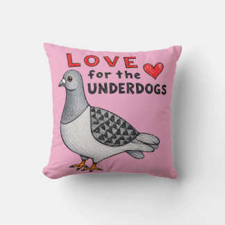 Amour pour les Underdogs – Coussin Rose avec Colom