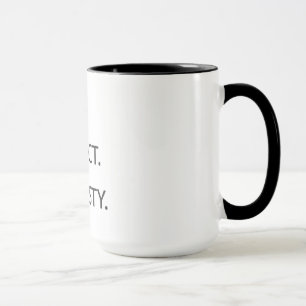 AMOUR. RESPECT. HONNÊTETÉ. Tasse avec le coeur