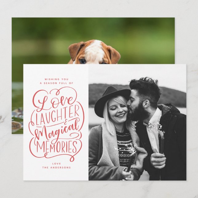 Amour rire Magique Souvenirs Carte photo de vacanc (Devant / Derrière)