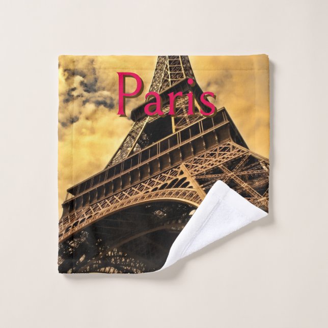 Amour & Romance Ville de Paris Tour Eiffel France (Gant de toilette)