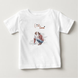 Amour sans fin Imprimer Tshirt bébé blanc moderne