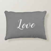 "Amour" sur le Coussin gris et blanc