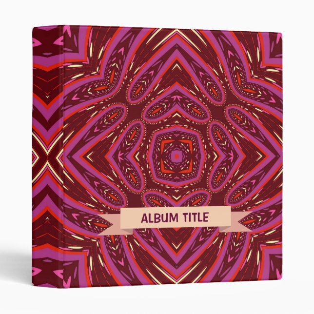 Amour Surarrondi Classeur d'album d'art géométriqu (Devant/Côté)