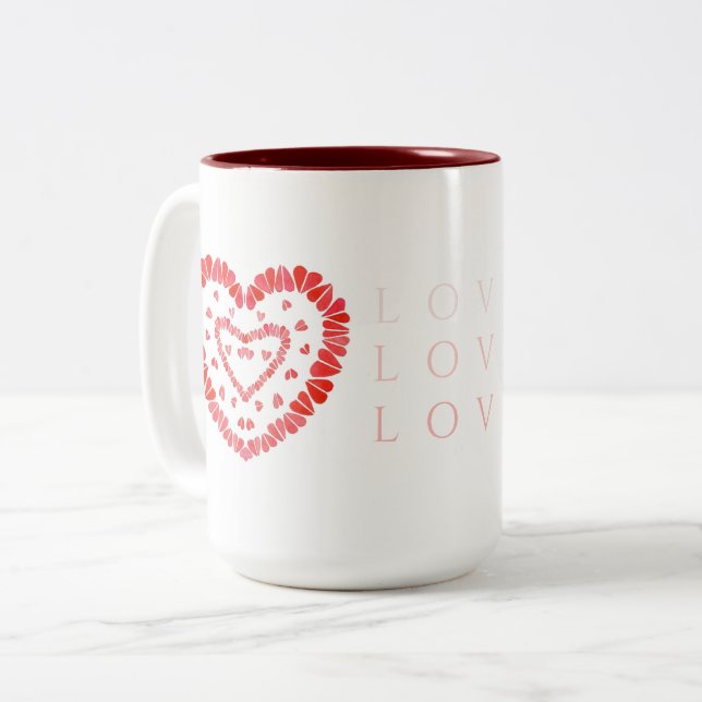 AMOUR Tall Maroon Mug à deux tons (Devant gauche)