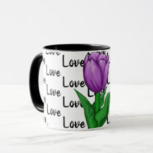 Amour Tulipe pourpre Mug floral