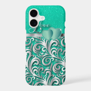 Amour turquoise élégant de parties scintillantes