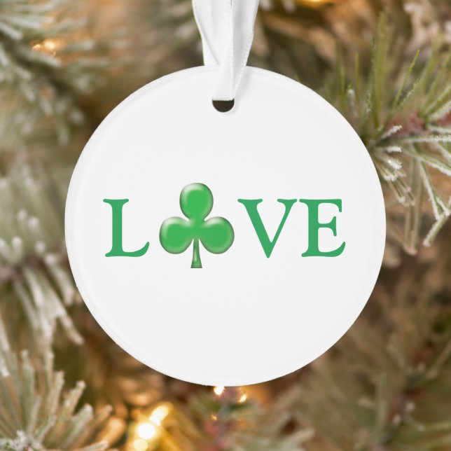 Amour vert et blanc Irlandais Shamrock Clover mign (Arbre)