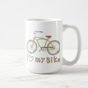 Amour vert vintage de la bicyclette I ma tasse de