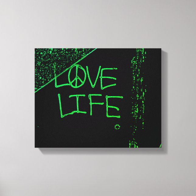 Amour Vie Grafitti Toile Enveloppée Imprimer Neon  (Recto)