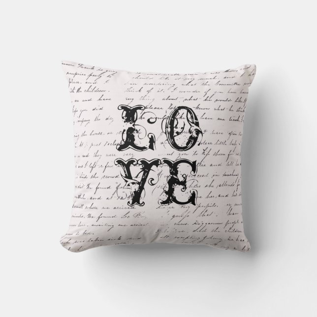 Amour vintage Coussin en détresse (Recto)
