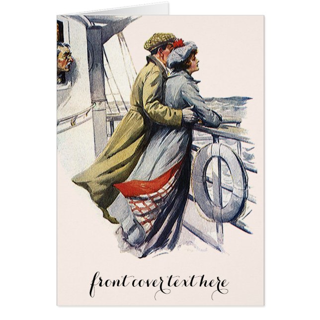 Amour vintage et romance, Nouveaux mariés sur bate (Devant)