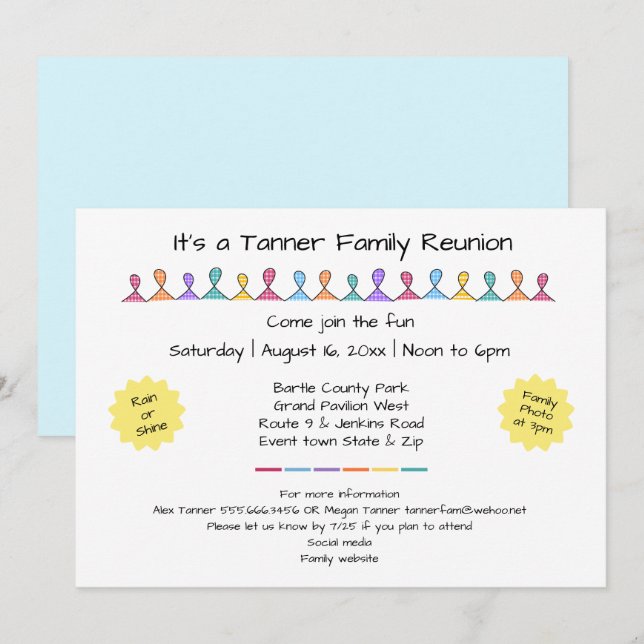 Amoureux amis ou famille Reunion Party Invitation (Devant / Derrière)