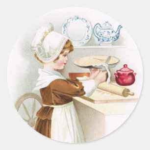 Amoureux colonial antique faisant un autocollant