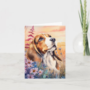 Amoureux de Beagle avec Prairie de Fleurs Sauvages