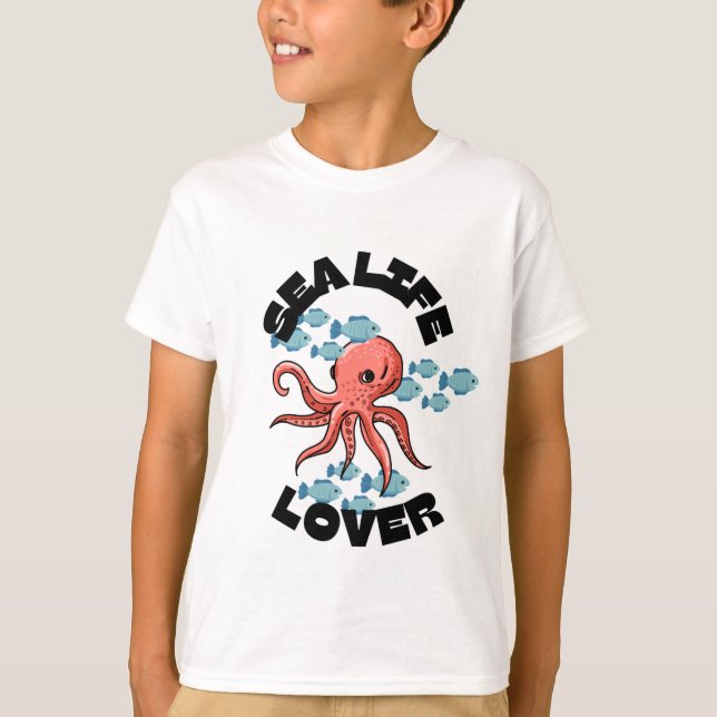 amoureux de la mer pieuvre Enfants T-shirt Basic (Devant)