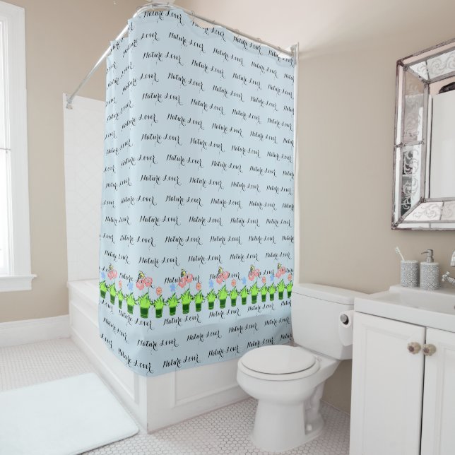 "Amoureux de la nature" Beau rideau de douche (En situation)
