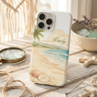 Amoureux de la plage à l'aquarelle Nom personnalis