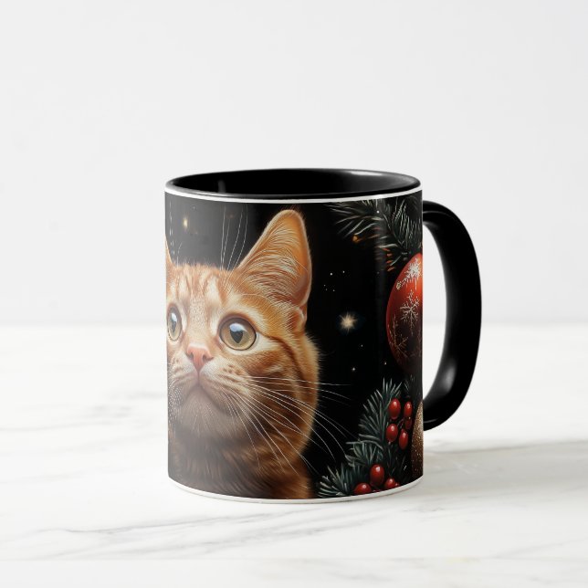 Amoureux de les chats de gingembre Mug cadeau de N (Devant droit)