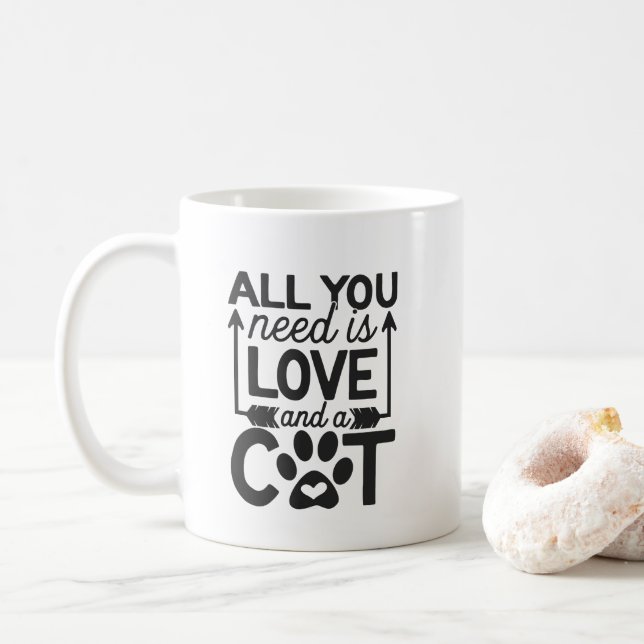Amoureux de les chats Mug avec des proverbes (Avec donut)