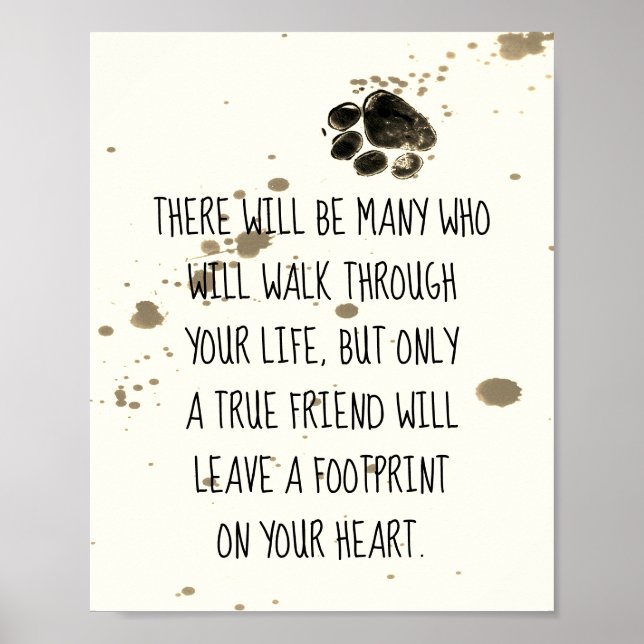 amoureux de les chiens citation poster design empr (Devant)