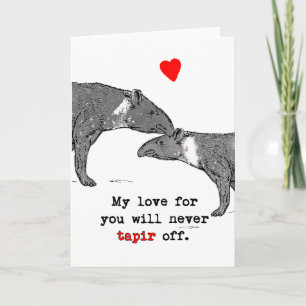 Amoureux de Tapir de carte Valentine drôle avec co