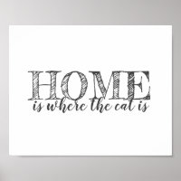 amoureux des chats citation poster gris et blanc