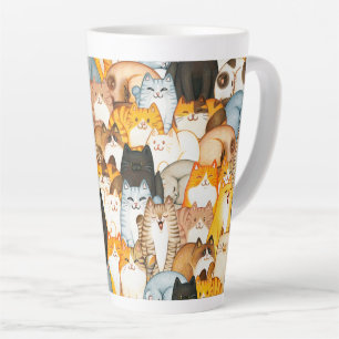 Amoureux des chats Latte Mug