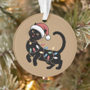 Amoureux des chats Noir mignon Noël maman cadeau v