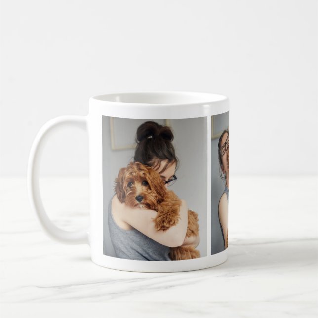 Amoureux des chiens adorable photo Collage Mug (Gauche)