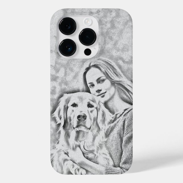 Amoureux des chiens coque iphone moderne Drawin Do (Verso)