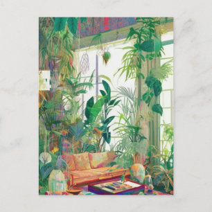 Amoureux plantes Boho Living Room Carte postale