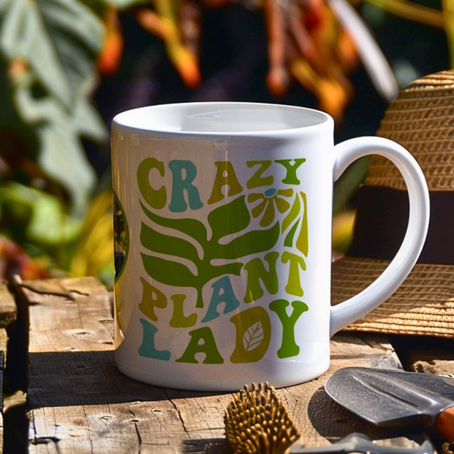 Amoureux plantes Photo Mug (Get ready to elevate your plant obsession with this vibrant “Crazy Plant Lady” mug! )