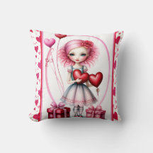 Amoureux Valentine Fille Jeter Oreiller