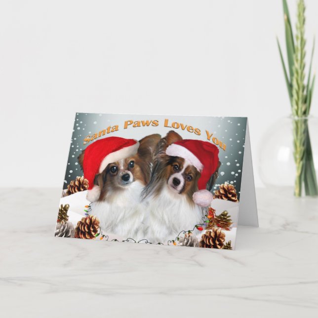Amours de pattes de Papillon Père Noël vous cartes (Devant)