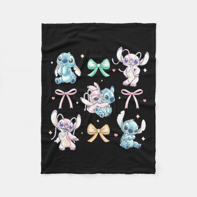 Amp Angel Coquette Style Bows Valentines Day  Fleece Blanket (Front)