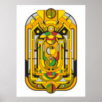 Ampel - Yellow Cyberpunk Geometric Abstract