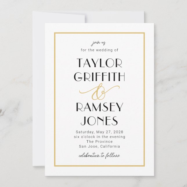Ampersand amusant et Faire-part de mariage de coul (Devant)