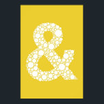 Ampersand (and symbol) Poster. Gray text on Yellow Poster<br><div class="desc">Ampersand (and symbol) Bubble Type Poster. Gray text on yellow background.</div>