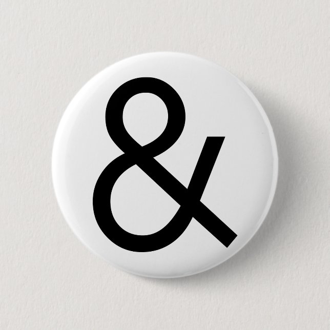 Ampersand - Black 2 Inch Round Button (Front)