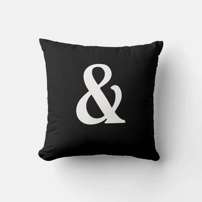 Ampersand Black and White American MoJo Pillows (Front)