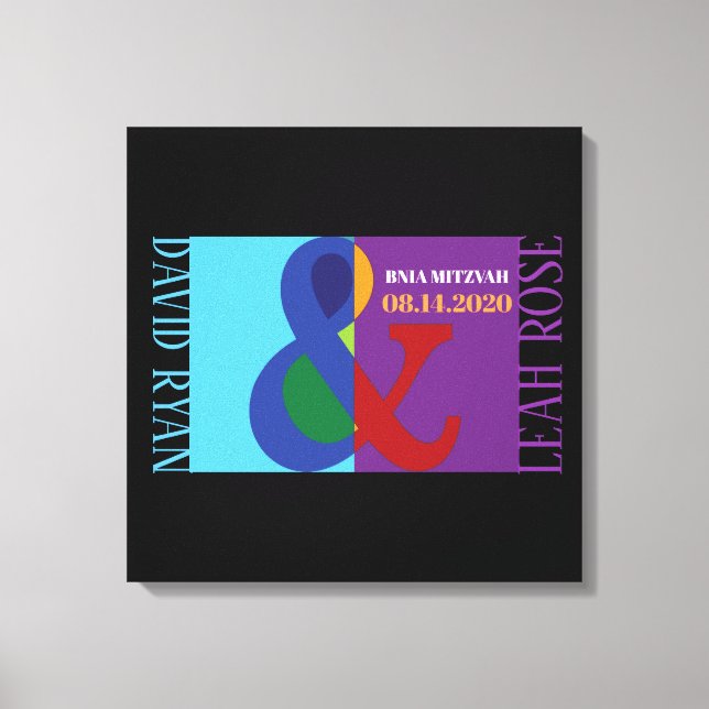 AMPERSAND B'NAI MITZVAH Sign-In Memory Board Canvas Print (Front)