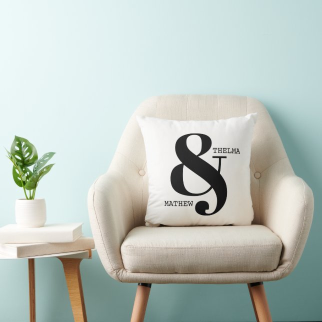 Ampersand Bride and Groom Throw Pillow (Chair)