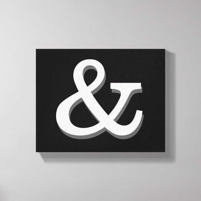 ampersand canvas wall art black and white (Front)